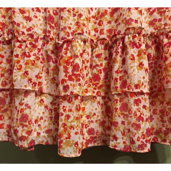 J CREW Tiered Ruffle Spring Floral Skirt Women's S-Elastic Waist-19" Length - Picture 3 of 6